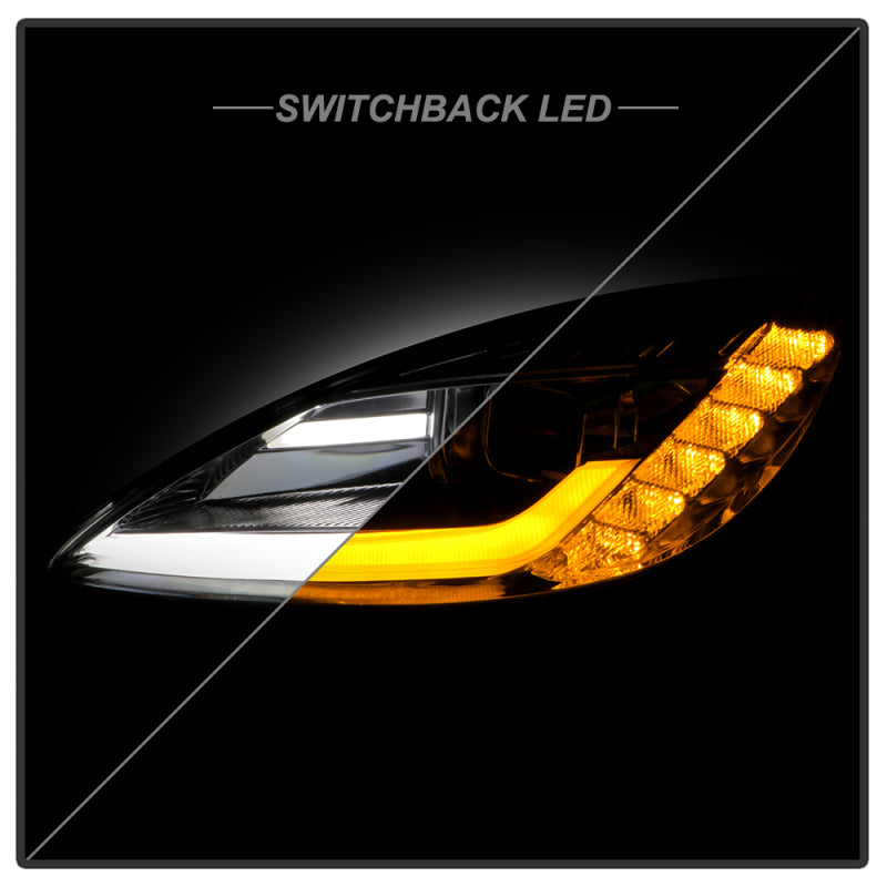 Spyder 05-13 Chevy Corvette C6 Projector Headlights Seq LED Turn Signal w/SB DRL Parking Light - 5087928