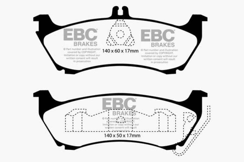 EBC 99-02 Mercedes-Benz M-Class (ML) ML320 3.2 Ultimax2 Rear Brake Pads - UD875