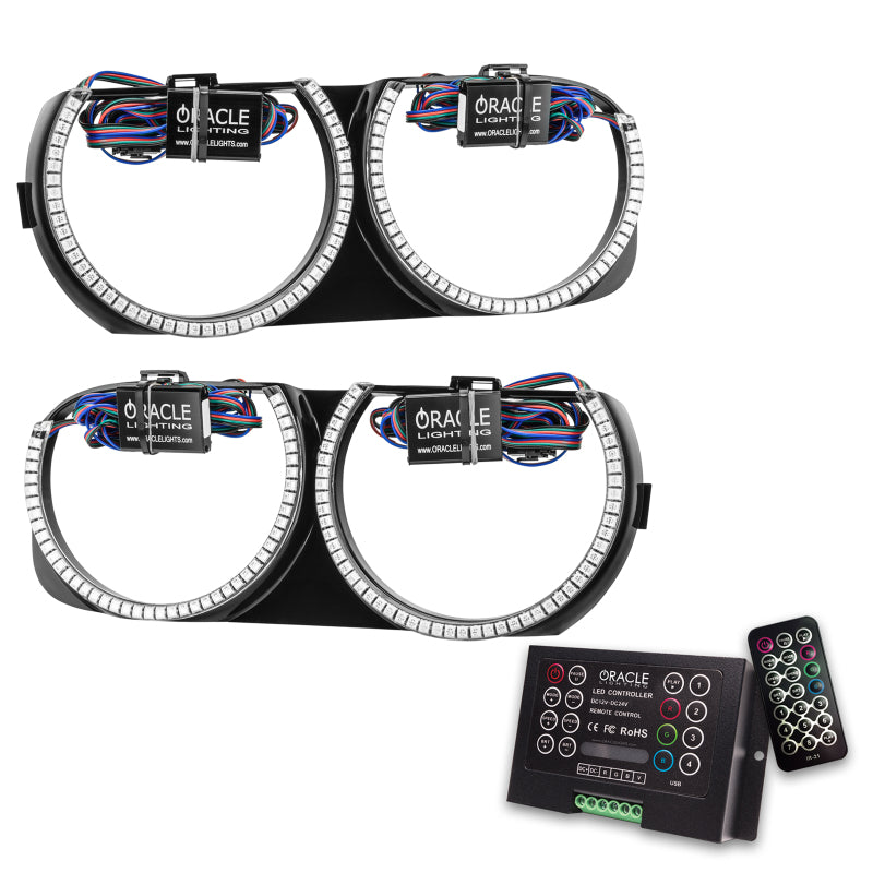 Oracle 15-21 Dodge Challenger Pre-Installed Halo Headlight Bezel - ColorSHIFT 2 SEE WARRANTY - 7739-333