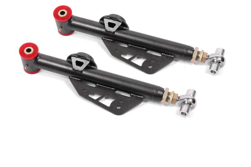 BMR 99-04 Ford Mustang Adj. Lower Control Arms Poly/Rod End Combo - Black Hammertone - TCA055H