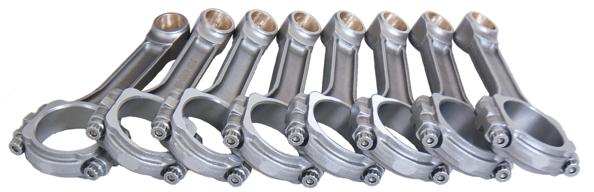 Eagle Chevrolet SB 6.000in SJ 6.000in 5140 Steel 3/8in Bolts I-Beam Connecting Rods - Set of 8 - SIR6000SB2000 - front view