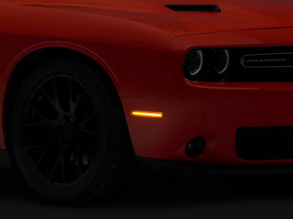 Raxiom 15-23 Dodge Challenger Excluding Widebody Axial Series LED Side Marker Lights- Clear - CH3215 for 2015-2023 Dodge Chal