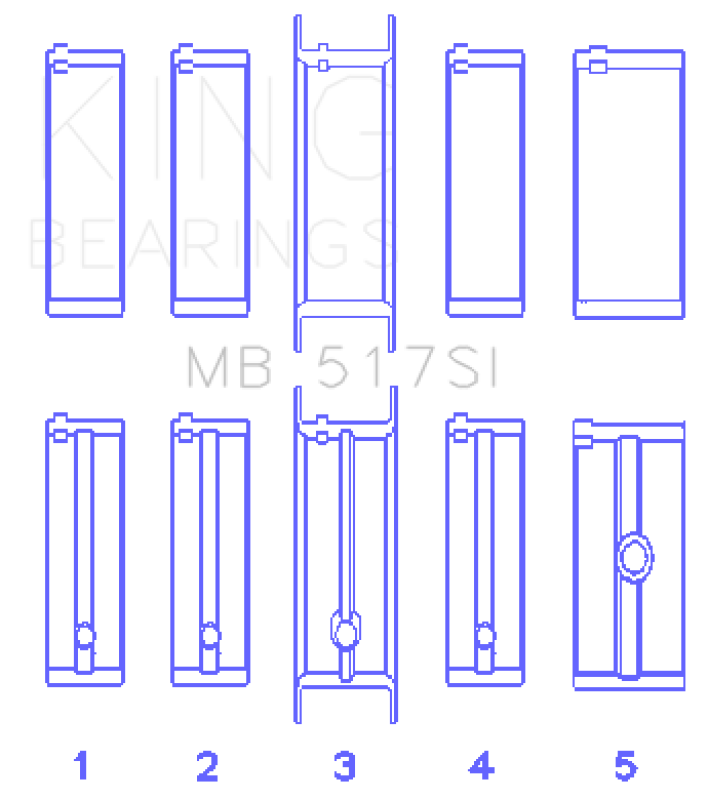 King Engine Bearings Chrysler 360 Crankshaft Main Bearings - MB517SI040