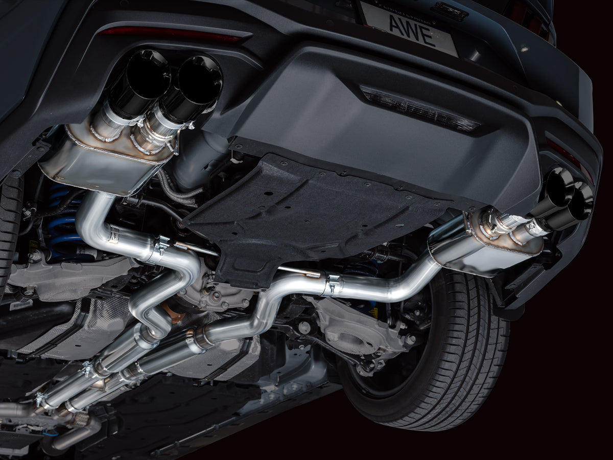 AWE 2024 Ford Mustang GT Fastback S650 RWD SwitchPath Catback Exhaust w/ Quad Diamond Black Tips - 3025-43650