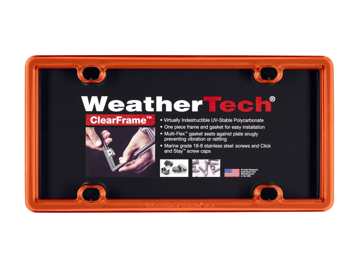 Weathertech - ClearFrame™ License Plate Frame - Orange - 8ALPCF13