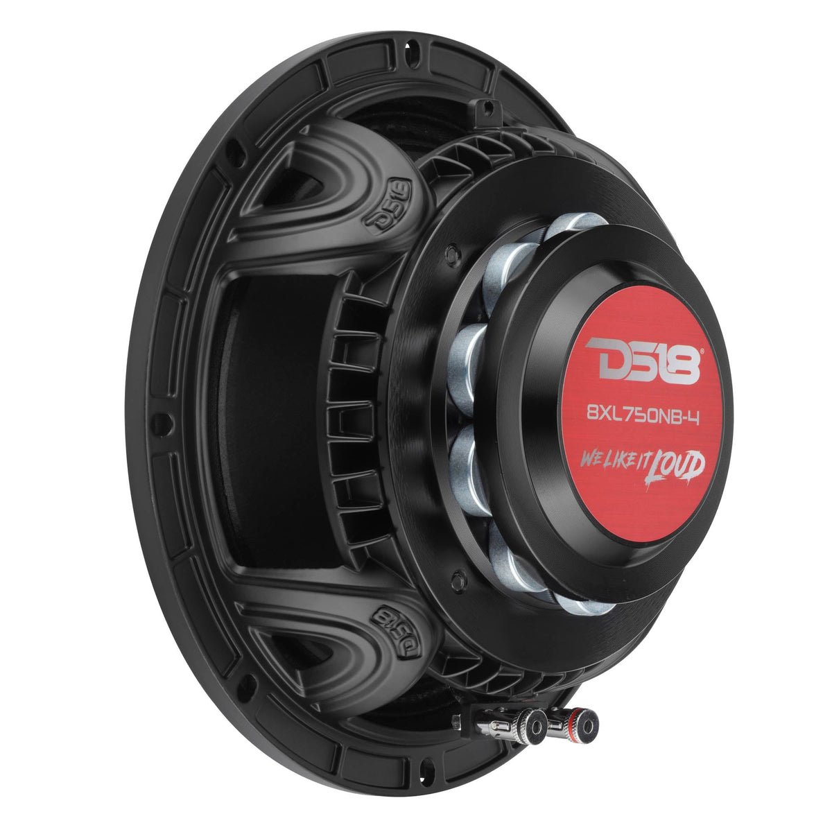 DS18 8in 375 Watts RMS 4-Ohm Midrange Loudspeakers w/ Neodymium Rings & Aluminum Bullet - 8XL750NB-4 - side view