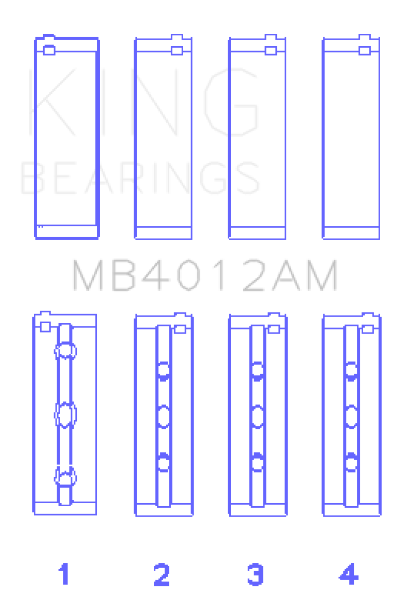 King Toyota 5VZFE Crankshaft Main Bearing Set - MB4012AM