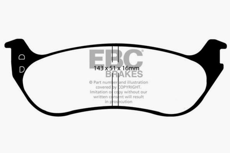 EBC 06-10 Ford Explorer 4.0 2WD Yellowstuff Rear Brake Pads - DP41805R