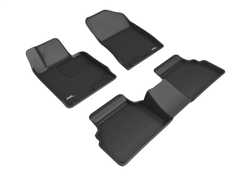 3D MAXpider 2021+ Kia K5 FWD Kagu 1st &amp; 2nd Row Floormats - Black - L1KA05901509