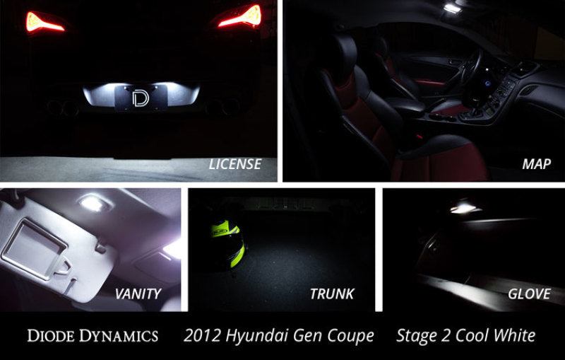 Diode Dynamics 10-16 Hyundai Genesis Coupe Interior Kit Stage 1 - Cool - White - DD0272 for 2010-2012 Hyundai Genesis Coupe -