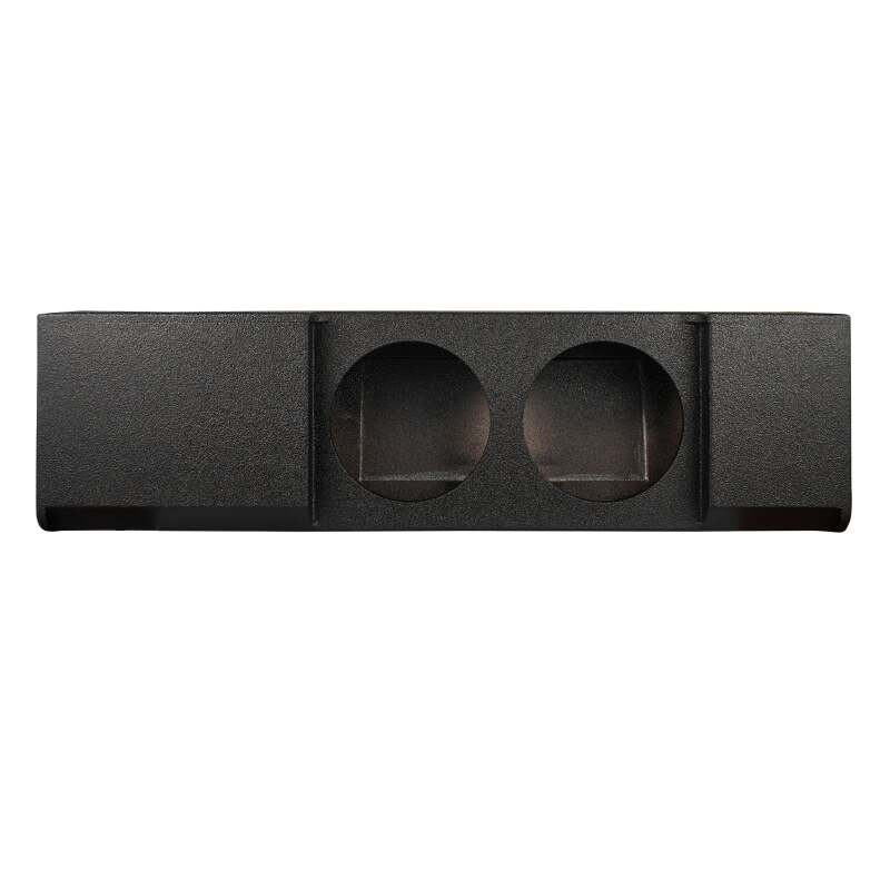 DS18 2x 12in Shallow Down Firing Underseat Ported Box Subwoofer Enclosure- Black Spray Paint Finish - EBM-DFPFORD09-2X12 - close-up view