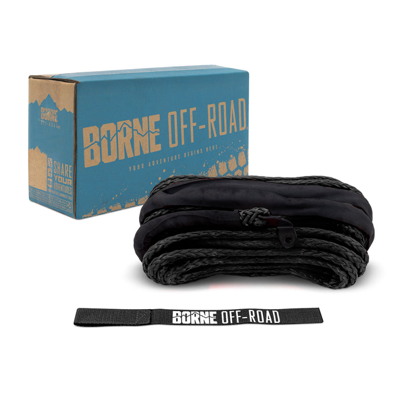 Borne Off-Road Synthetic Rope - 3/8in x 85ft - Black - BNWN-SR-38-85BK