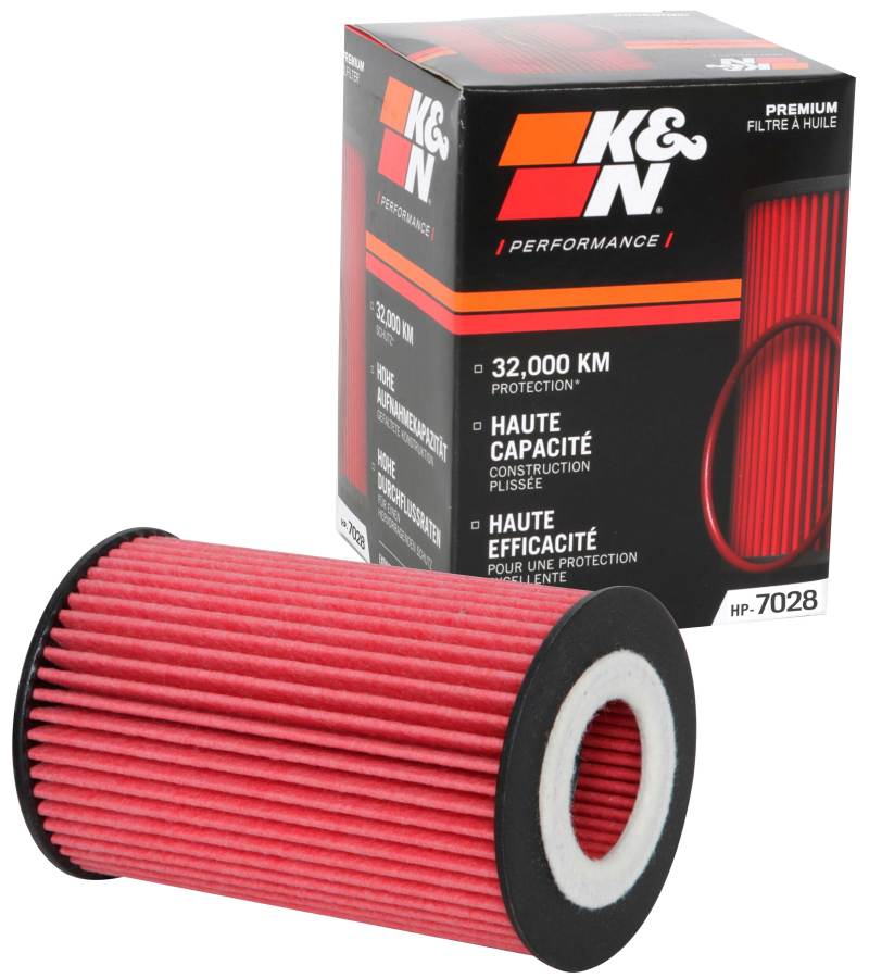 K&N Performance Oil Filter for 2010+ Mercedes Benz GLE350D 3.0L V6 DSL 2.75in OD x 3.625in H - HP-7028 for 2010-2022 Mercedes