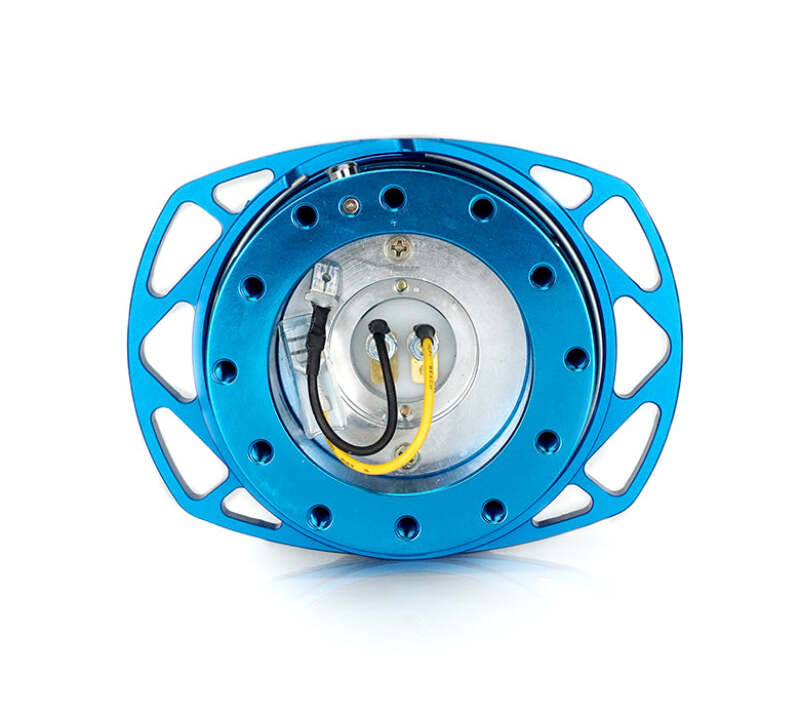 NRG Quick Release Kit Gen 257 - Blue Body / Blue Cutout Ring - SRK-257BL-BL - close-up view