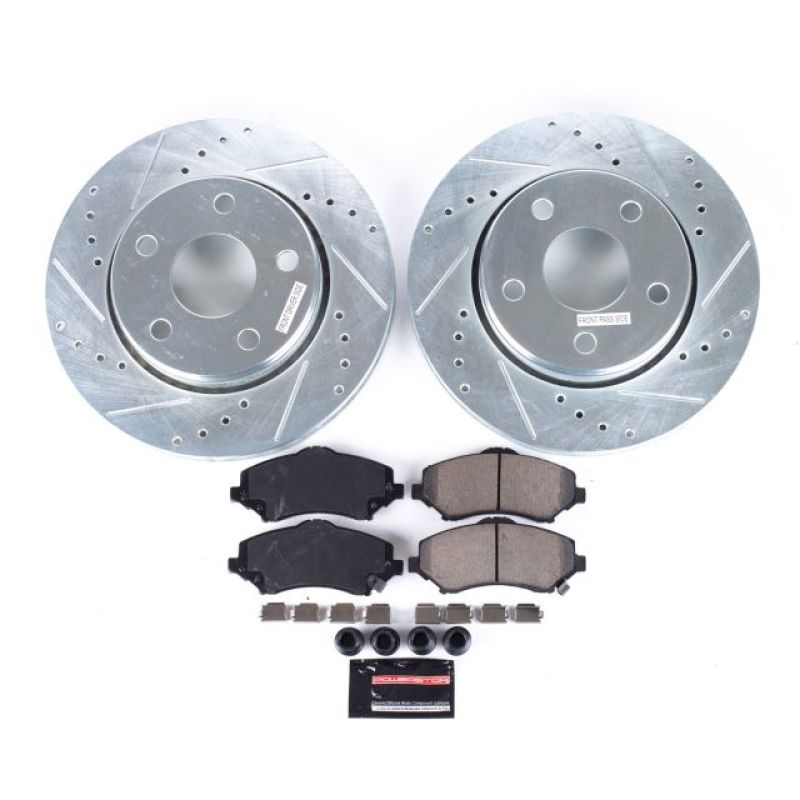 Power Stop 07-17 Jeep Wrangler Front Z23 Evolution Sport Brake Kit - K3097 for 2007-2018 Jeep Wrangler - front view