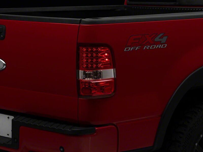 Raxiom 04-08 Ford F-150 Styleside LED Tail Lights- Chrome Housing- Red/Clear Lens - T542867 - front view