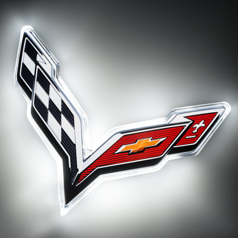 Oracle Corvette C7 Rear Illuminated Emblem - White SEE WARRANTY - 3633-001