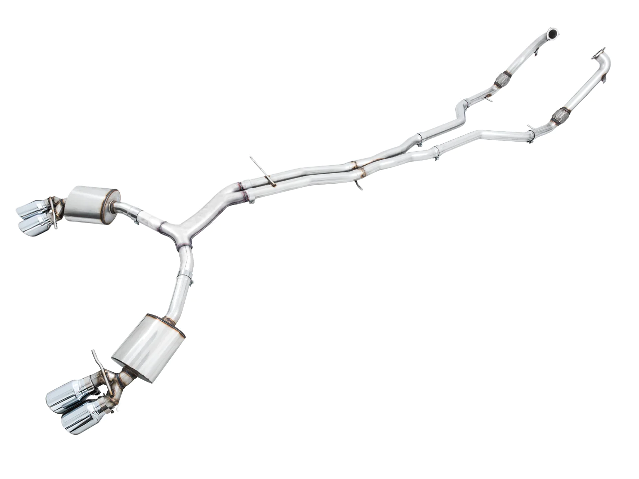 AWE Tuning Audi B9 S5 Sportback Touring Edition Exhaust - Non-Resonated (Silver 102mm Tips) - 3020-42056