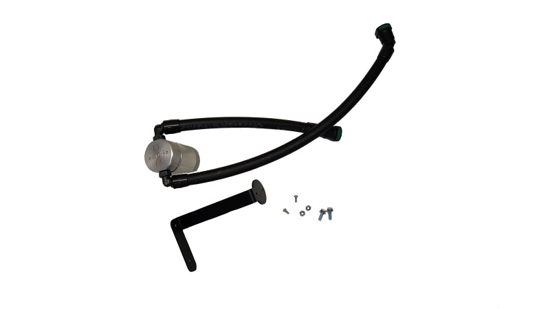 J&L 21-26 Ford F-150 5.0L Oil Separator 3.0 PCV Side - Clear Anodized - 3131P-C