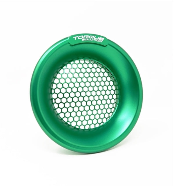 Torque Solution Billet Turbo Velocity Stack Shield For 4in Inlet - Green - TS-VS-740-GR by Torque Solution - front view