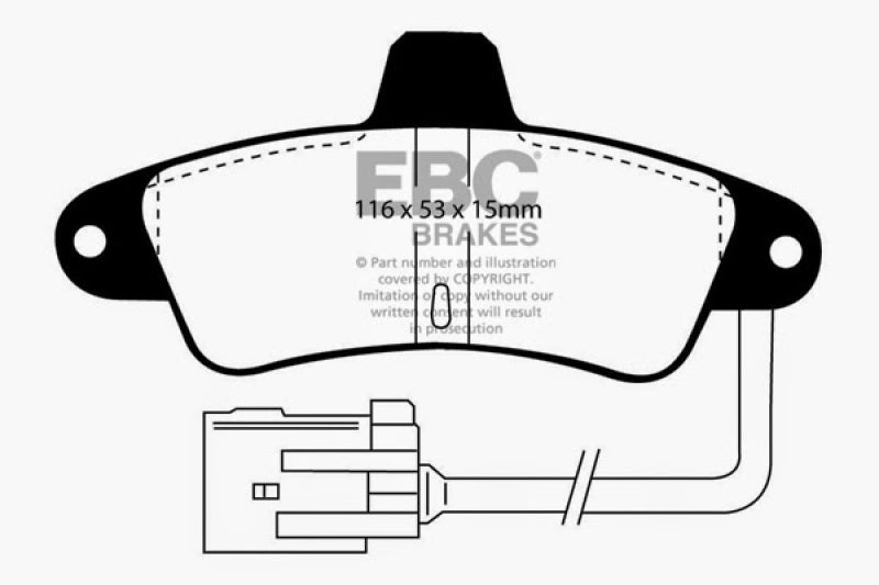 EBC 95-00 Ford Contour 2.0 Redstuff Rear Brake Pads - DP3965C