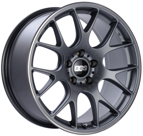 BBS CH-R 19x9.5 5x120 ET35 Satin Titanium Polished Rim Protector Wheel -82mm PFS/Clip Required - CH106TIPO by BBS