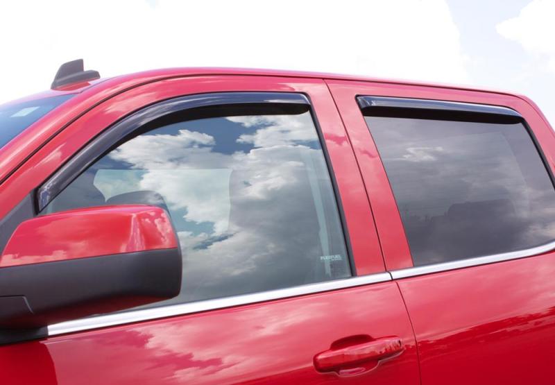 AVS 02-08 Dodge RAM 1500 Quad Cab Ventvisor In-Channel Front &amp; Rear Window Deflectors 4pc - Smoke - 194623