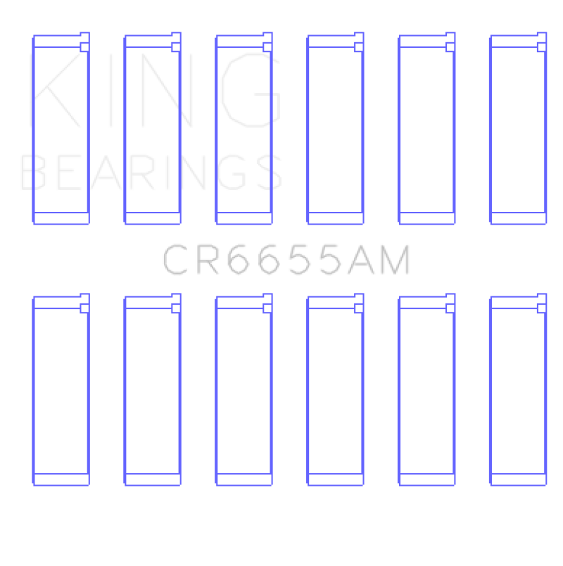 King Mazda JE39 (Size STD)  Connecting Rod Bearings Set (6 Pairs) - CR6655AM
