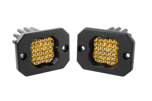 Diode Dynamics Stage Series C1 LED Pod Pro - Yellow Flood Flush ABL (Pair) - DD6478P by Diode Dynamics - front view