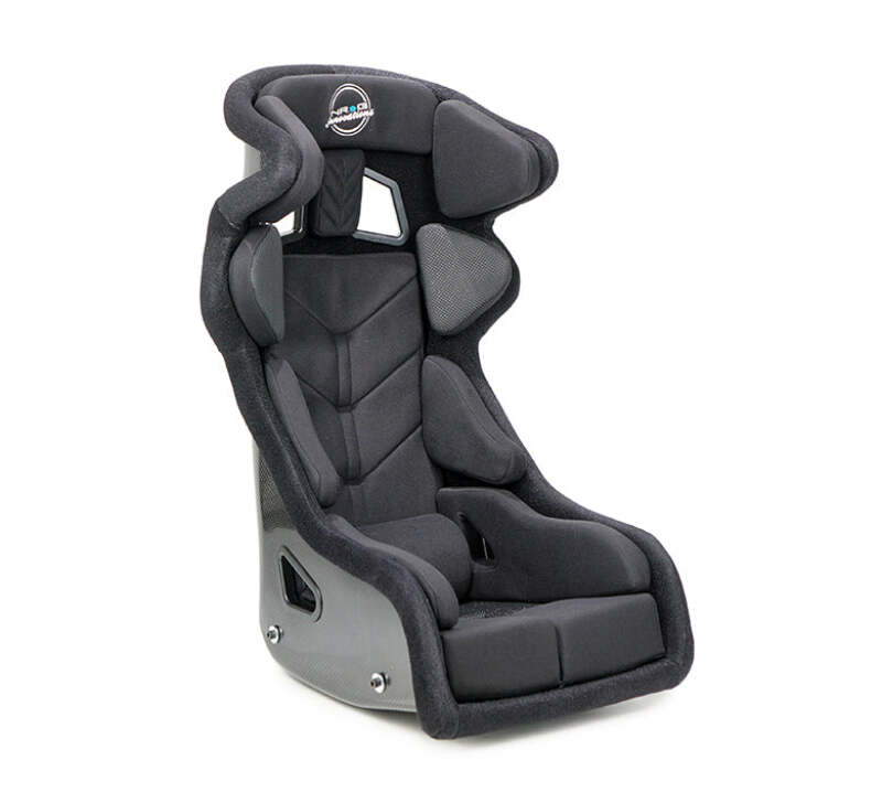 NRG FIA Competition Seat w/ Head Containment & Comp Fabric FIA Velcro Paddings - Thick Cushion (Blk) - FRP-RS700M-BK2 - front view