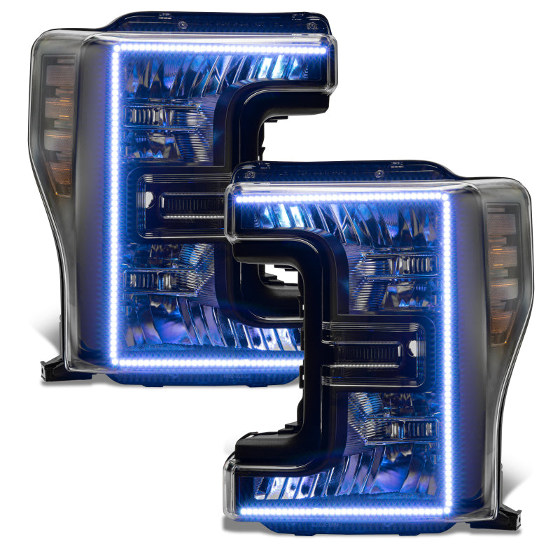 Oracle 17-19 Ford F-250 SD Dynamic Pre-Assembled Headlights - Halogen - Black Edition - SEE WARRANTY - 8203-332