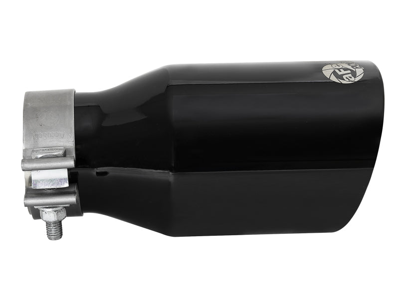 aFe MACH Force-Xp Univ 304 SS Double-Wall Clamp-On Exhaust Tip - Black - 3in Inlet - 4.5in Outlet - 49T30454-B092