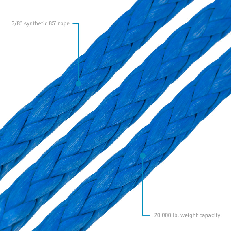 Borne Off-Road Synthetic Rope - 3/8in x 85ft - Blue - BNWN-SR-38-85BL
