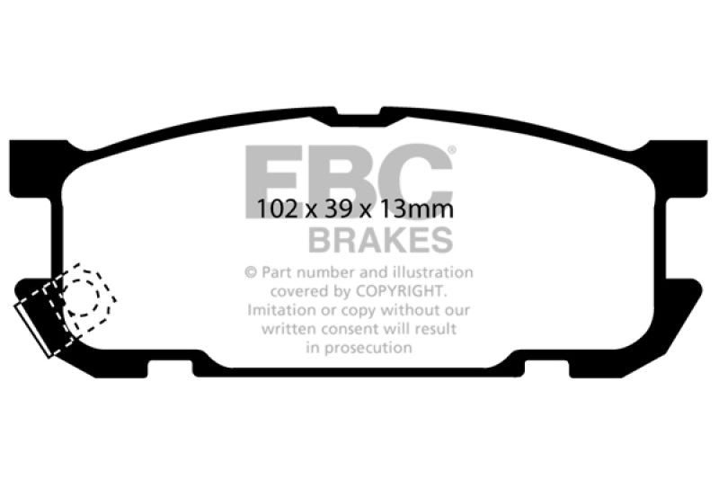 EBC 01-03 Mazda Miata MX5 1.8 (Sports Suspension) Yellowstuff Rear Brake Pads - DP41453R
