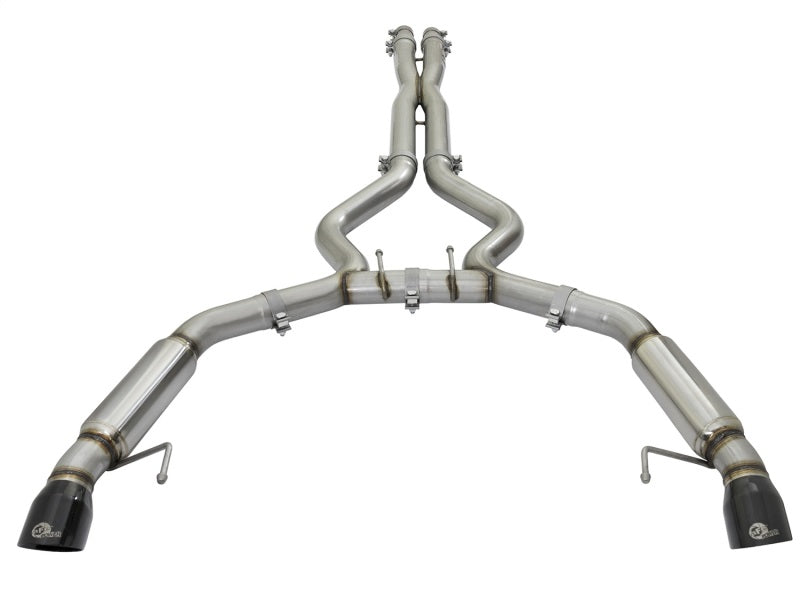 aFe MACHForce XP 3in 304 SS Sport Tone Cat-Back w/ Black Tips 15-17 Ford Mustang V6-3.7L/V8-5.0L - 49-33088-B