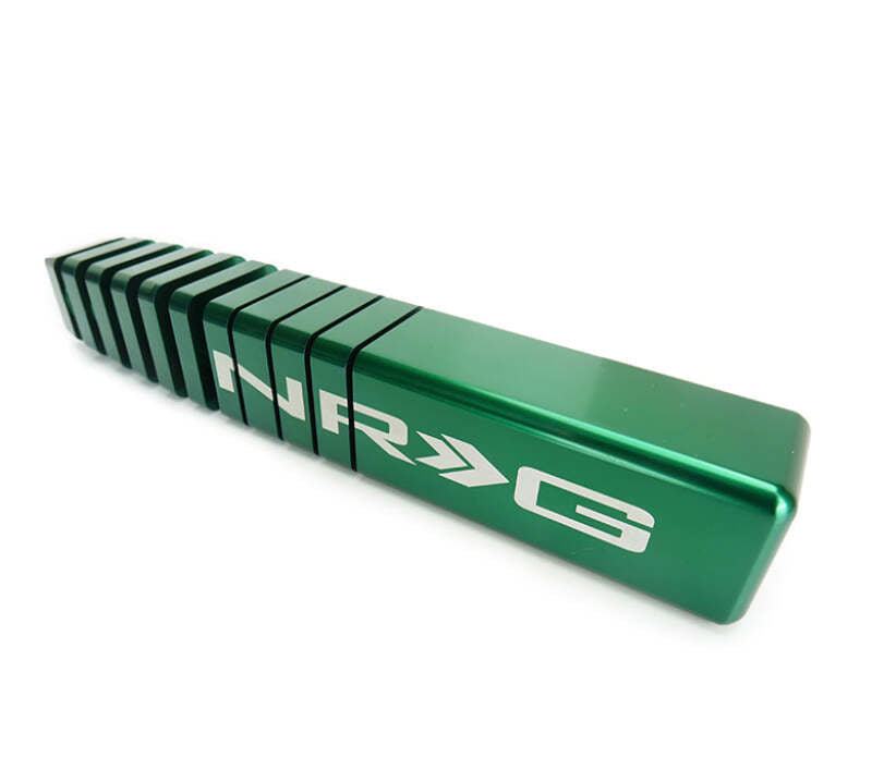 NRG Shift Knob - 20 Year Anniversary Weighted Square Heat Sink Tall - Green - SK-480SQ-GNTY - close-up view