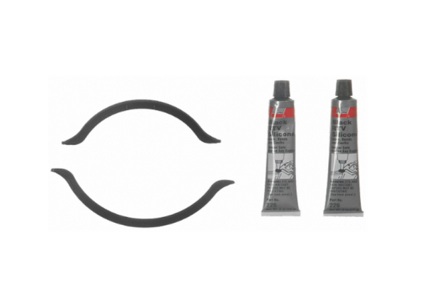 Fel-Pro 01-05 Mazda Miata Engine Oil Pan Gasket Set - RTV Black Silicone w/ Rubber End Seals - OS30631R for 2001-2005 Mazda Miata - front view