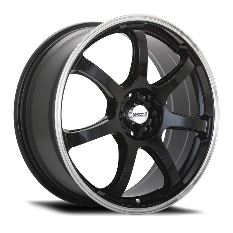 Maxxim Knight 17x7 10x100/114.3 ET40 Gloss Black Lip Polish - KN77T04405