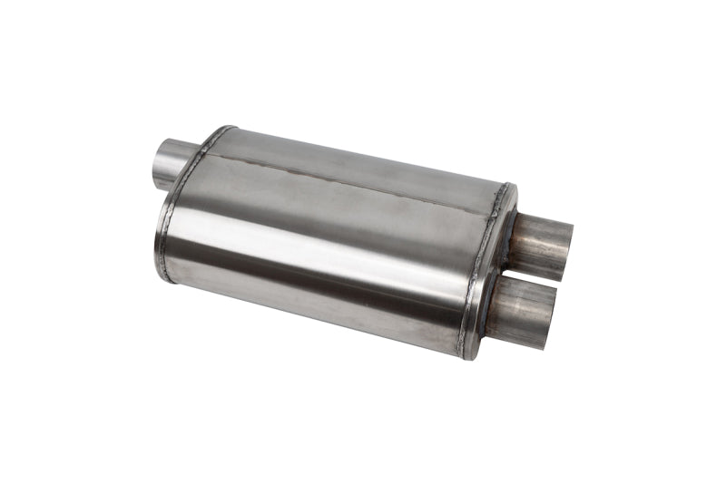 Corsa PRO-Series Tuned 304SS Muffler 2.5in Single Inlet / Dual Outlet - 19in OAL - CPD2525