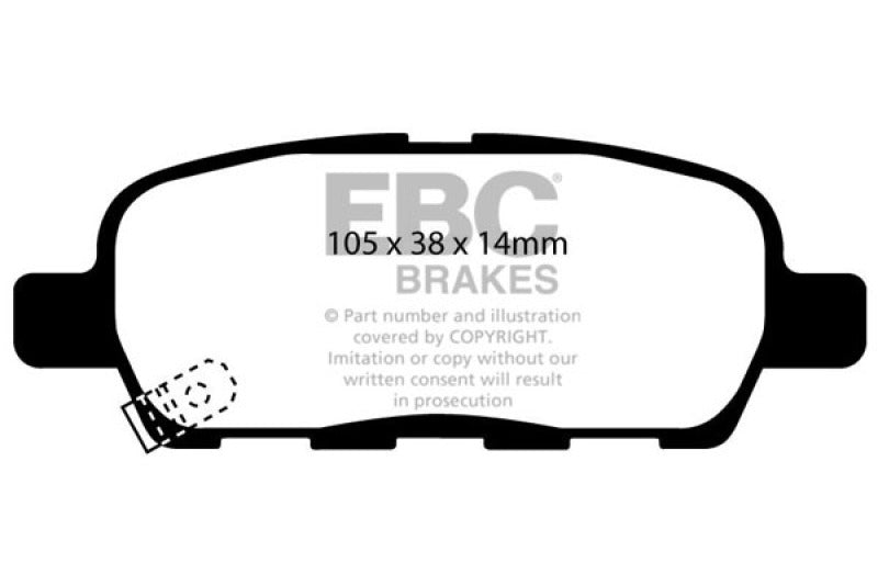 EBC 02 Infiniti G35 3.5 w/o DCS Greenstuff Rear Brake Pads - DP21666