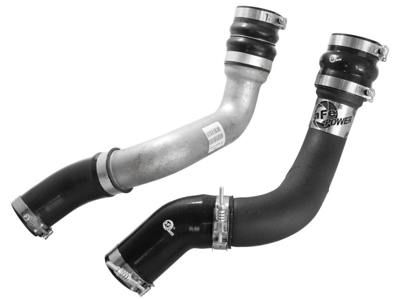 aFe BladeRunner 3in Black Intercooler Tube Cold Side w/ Couplings &amp; Clamps 13-14 Dodge RAM 6.7L (td) - 46-20139-B