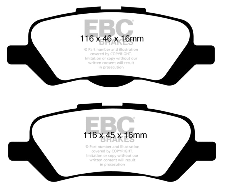 EBC 08+ Toyota Venza 2.7 Ultimax2 Rear Brake Pads - UD1402