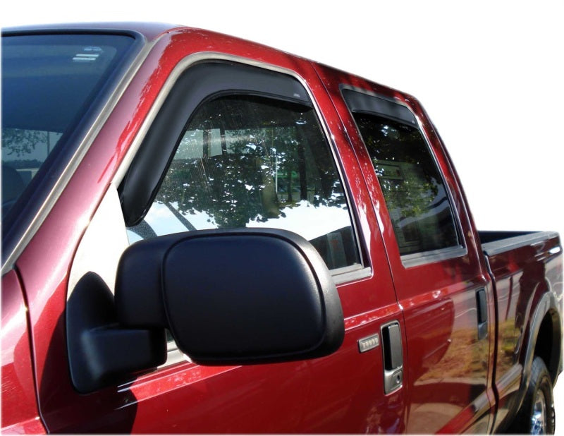 AVS 99-16 Ford F-250 Supercrew Ventvisor In-Channel Front &amp; Rear Window Deflectors 4pc - Smoke - 194953