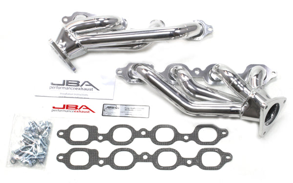 JBA 14-19 GM Truck 5.3L/6.2L DFI 1-5/8in Primary Silver Ctd Cat4Ward Header - 1850S-4JS for 2015-2020 Cadillac Escalade - fro