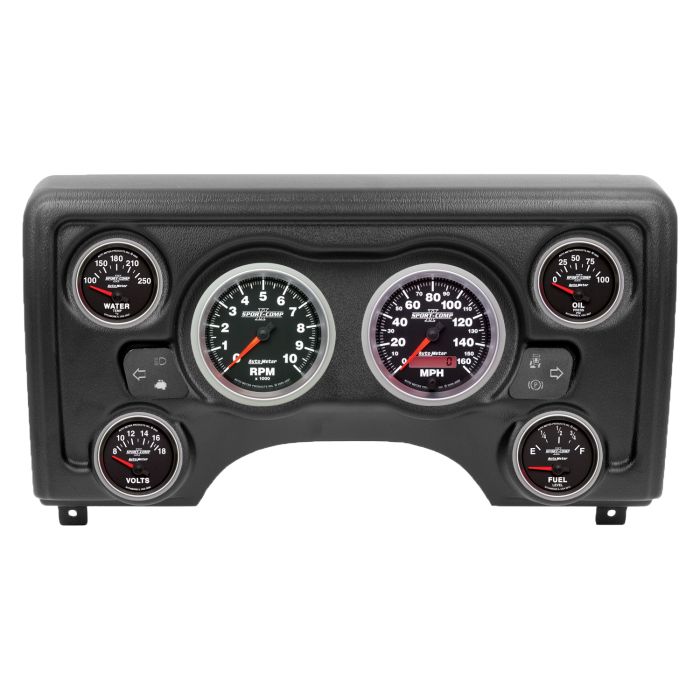 Autometer Sport-Comp II Direct Fit Dash Kit 97-06 Jeep TJ (2 x 3-3/8in. / 4 x 2-1/16in.) - 90011-12