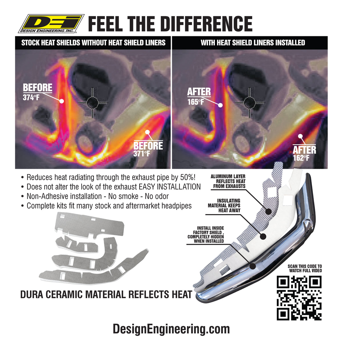 DEI Exhaust Heat Shield Liner HD FLH/T/R - 901026 by DEI - front view