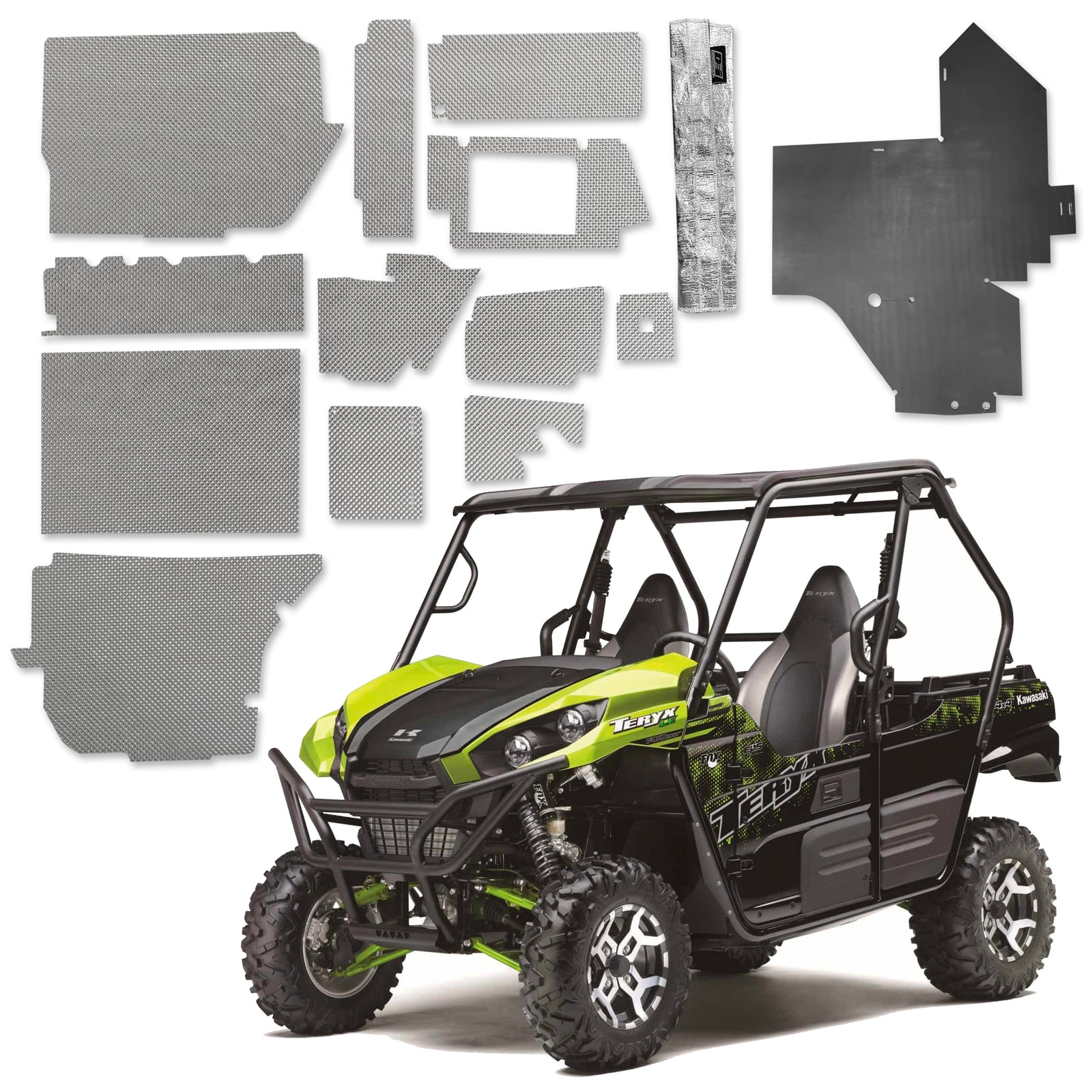 DEI 14-22 Kawasaki Teryx SXS Heat Shield Kit - 901057 by DEI - front view