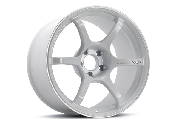 Advan RG-4 18x9.5 +45 5-120 Racing White Metallic & Ring Wheel - YA48J45WWMR by Advan