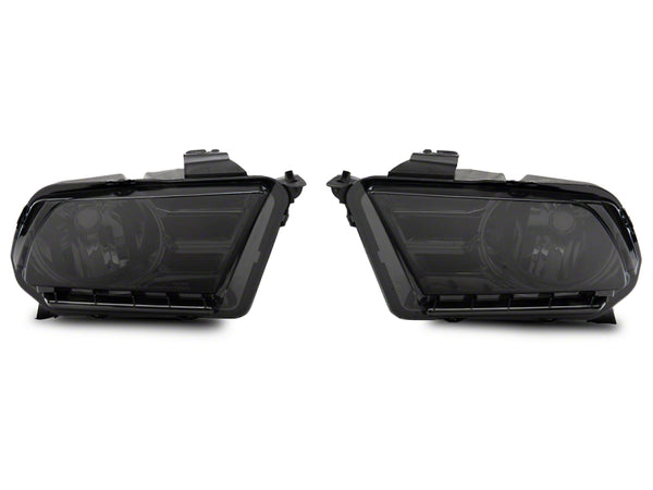 Raxiom 10-12 Ford Mustang Axial Series OEM Style Rep Headlights- Chrome Housing- Smoked Lens - 413417 for 2010-2012 Ford Must