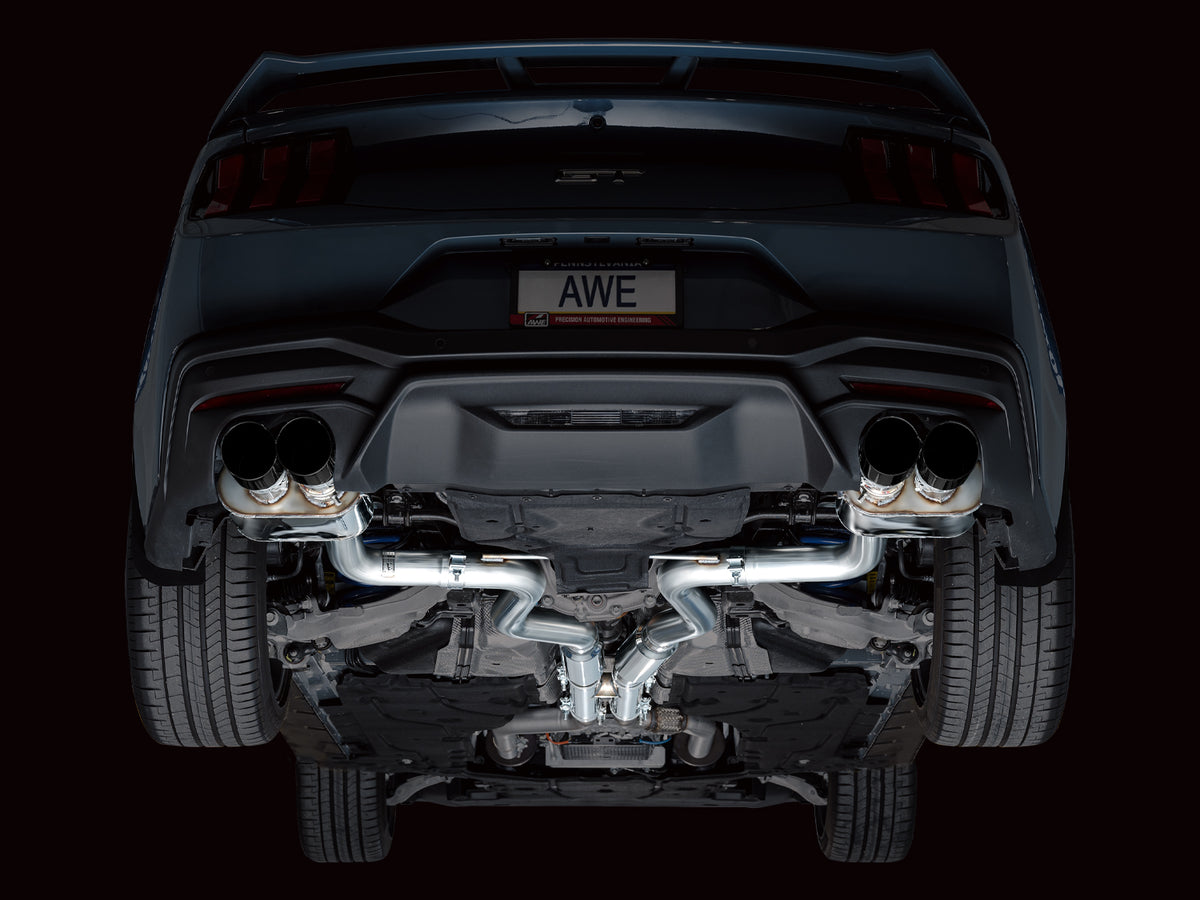 AWE 2024 Ford Mustang GT Fastback S650 RWD SwitchPath Catback Exhaust w/ Quad Diamond Black Tips - 3025-43650
